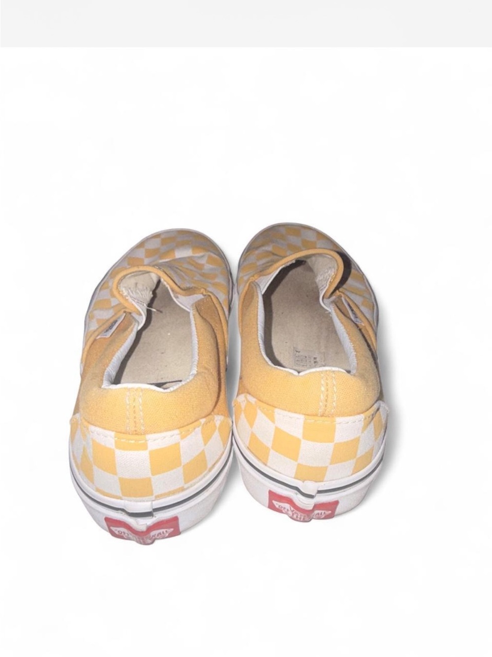 Vans  Checkerboard Slip-On Sneakers in Yellow and White - Picture 4 of 5